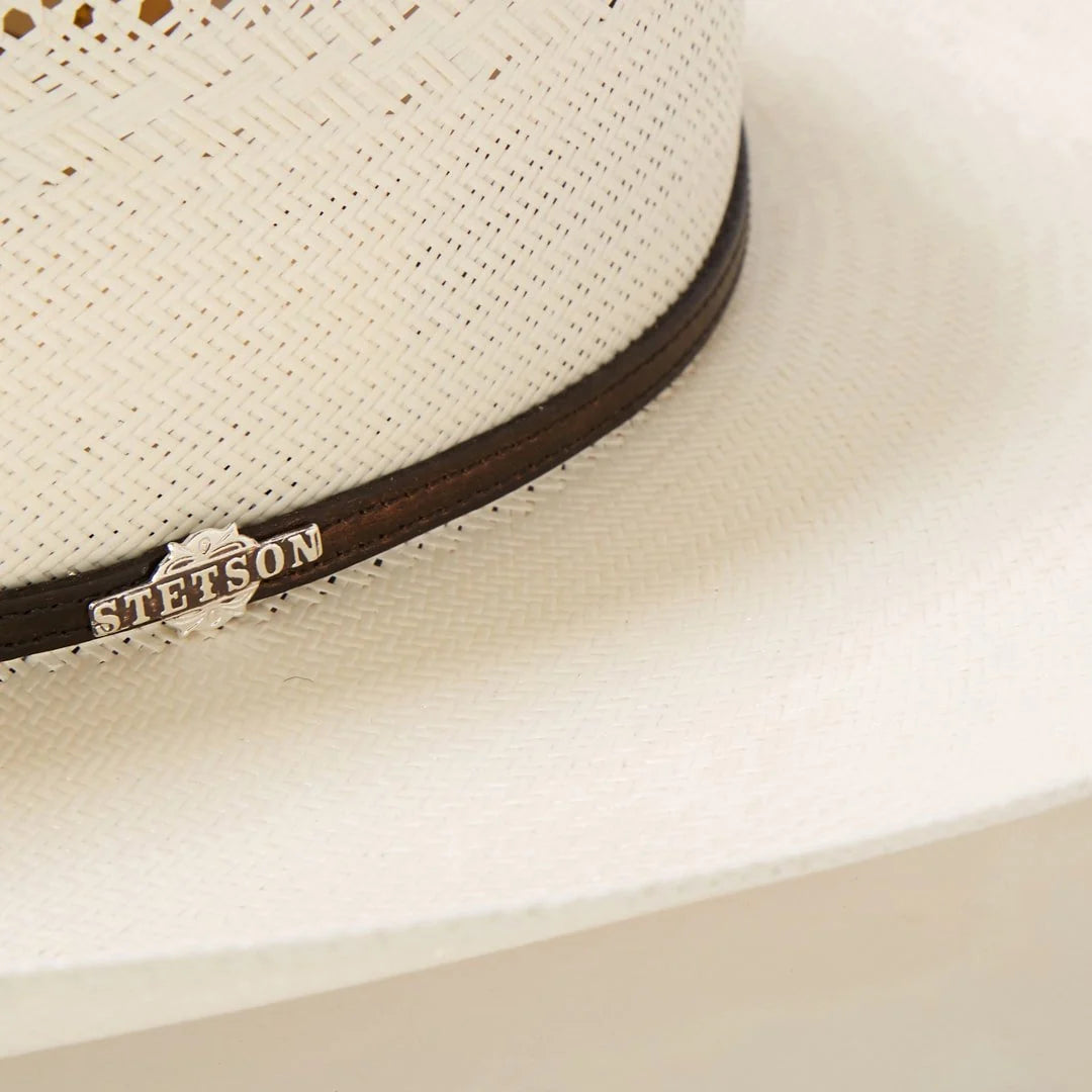 Straw Cowboy Hat Ventilated Cattleman Crown Adjustable Fit