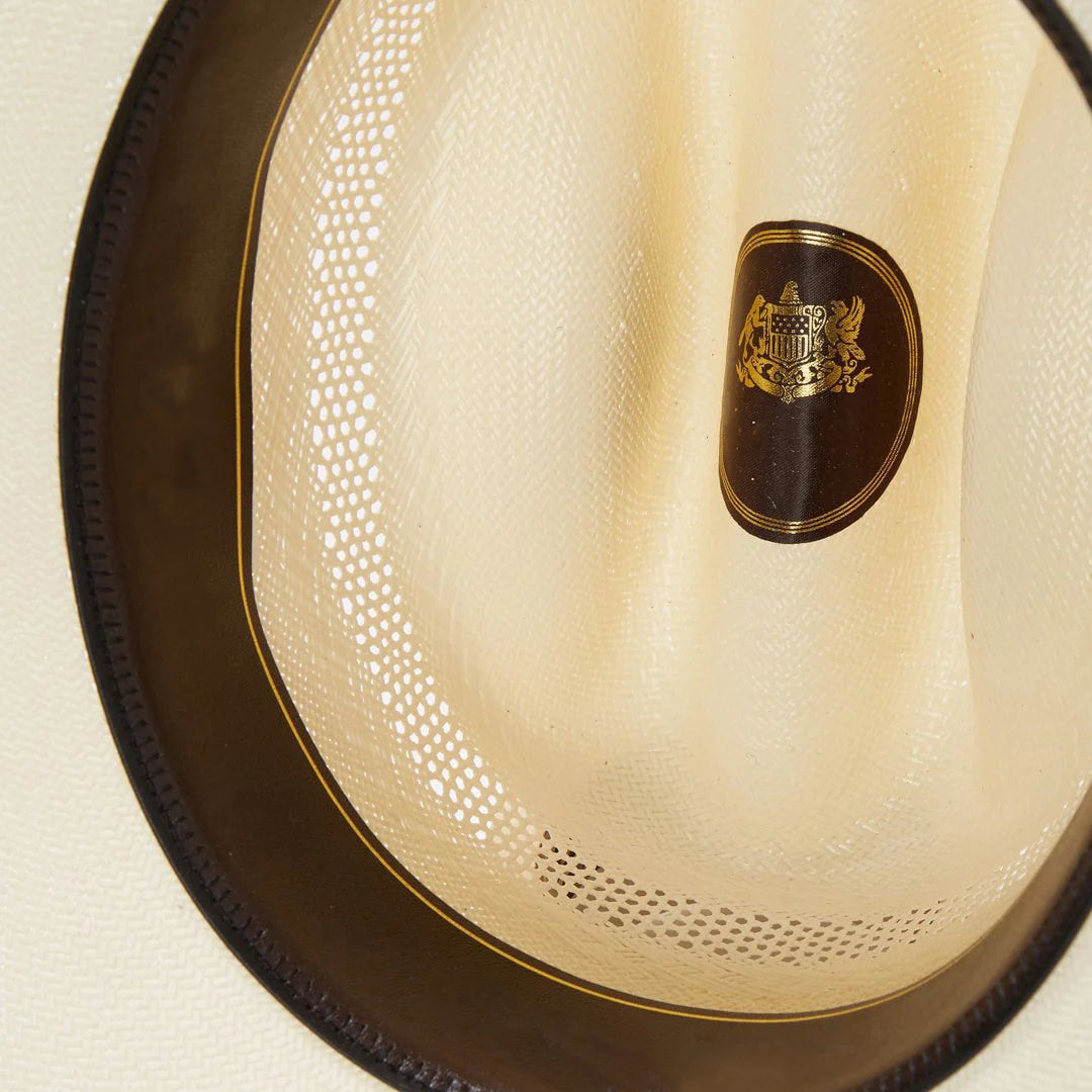 Straw Cowboy Hat Ventilated Cattleman Crown Adjustable Fit