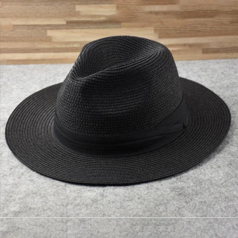 Straw Hat Handwoven UPF Protection Adjustable Inner Band