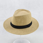 Straw Hat Handwoven UPF Protection Adjustable Inner Band