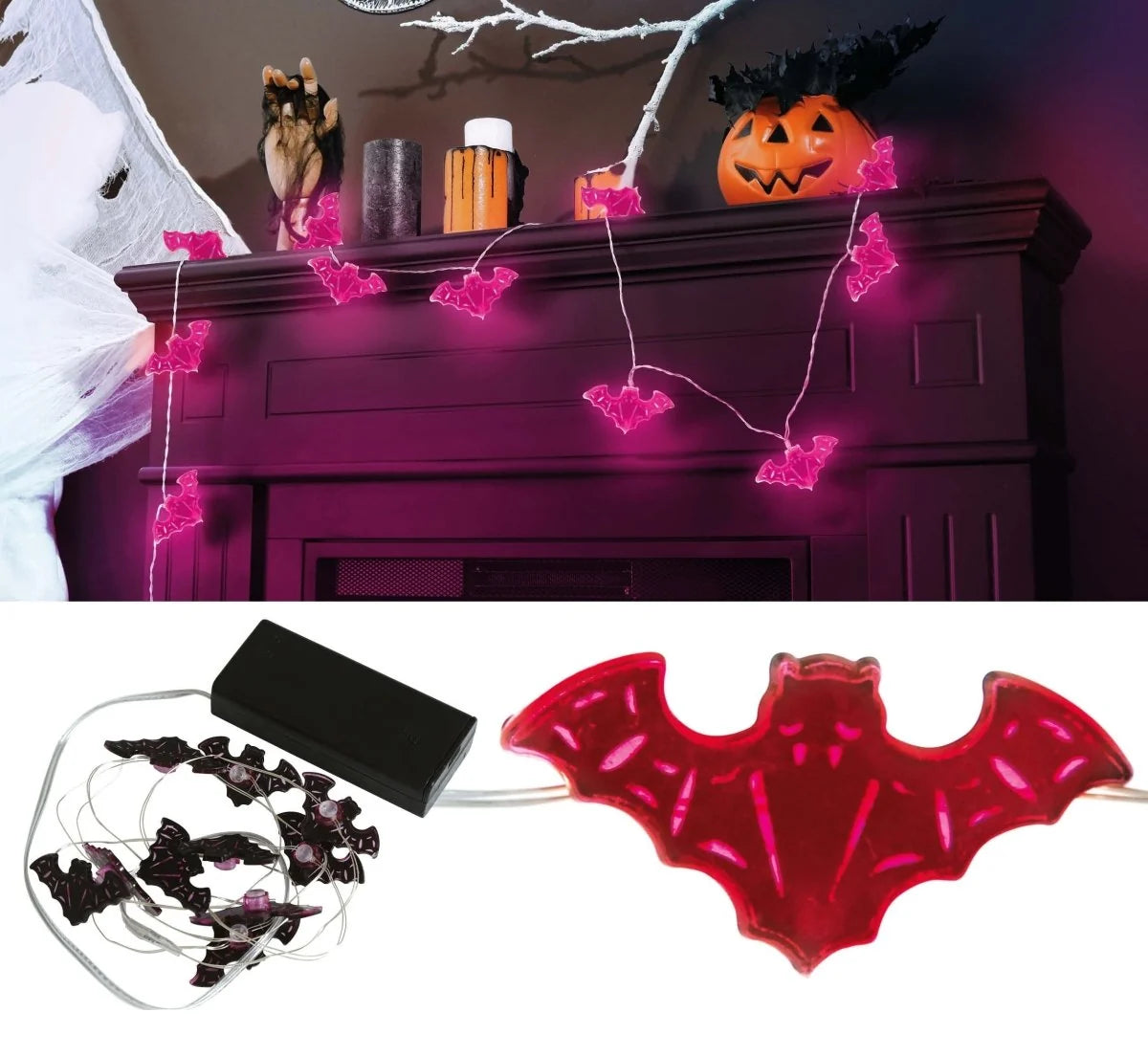 String Lights Bat Design Battery-Operated