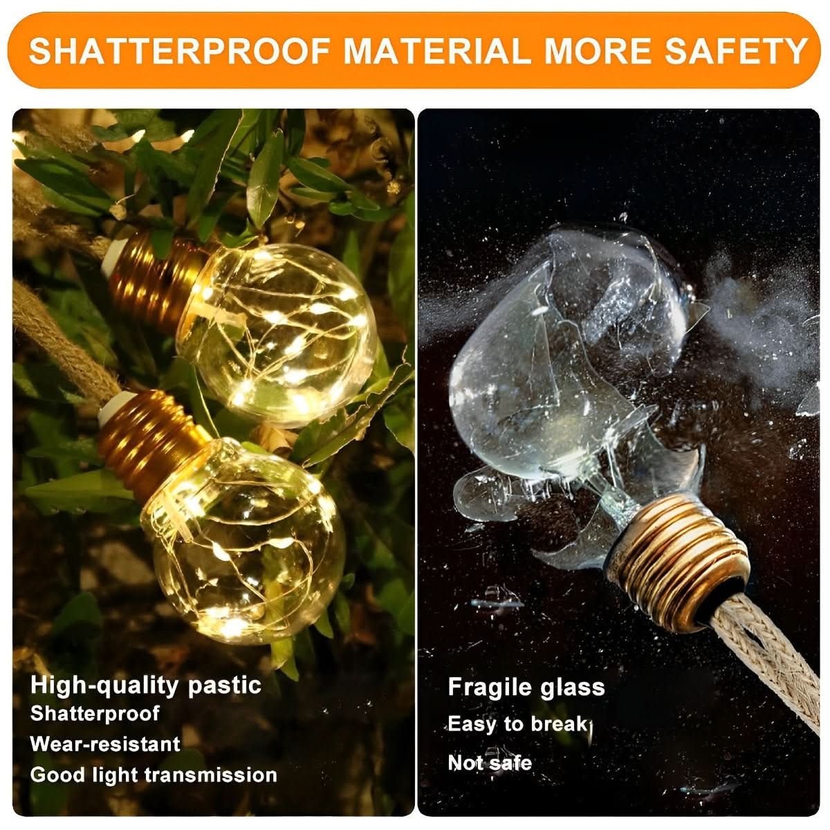 String Lights Clear Bulbs LED Warm White