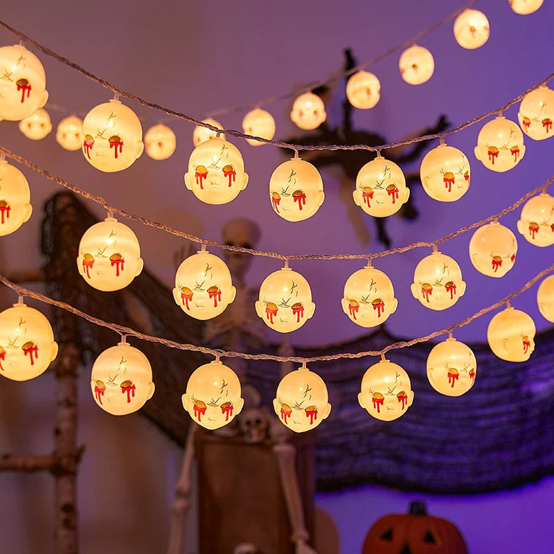 String Lights Ghosts With Tulle Skirts 20 Warm LEDs
