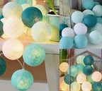 String Lights Handwoven Cotton Warm LED USB & Battery