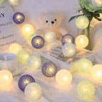 String Lights Handwoven Cotton Warm LED USB & Battery