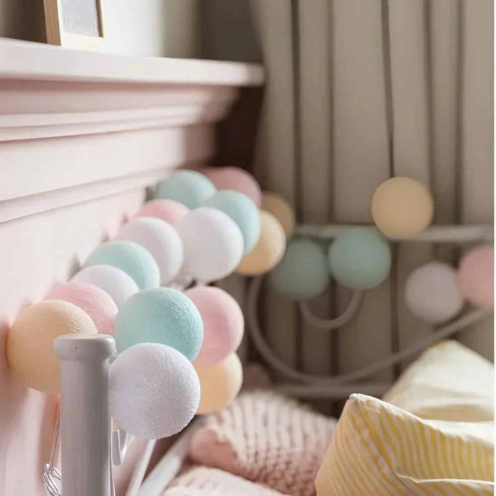 String Lights Handwoven Cotton Warm LED USB & Battery