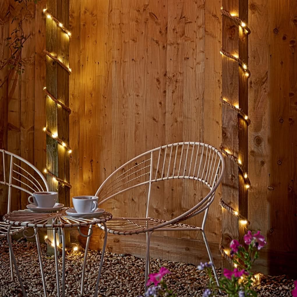 String Lights Hemp Rope Warm LED Solar & Battery
