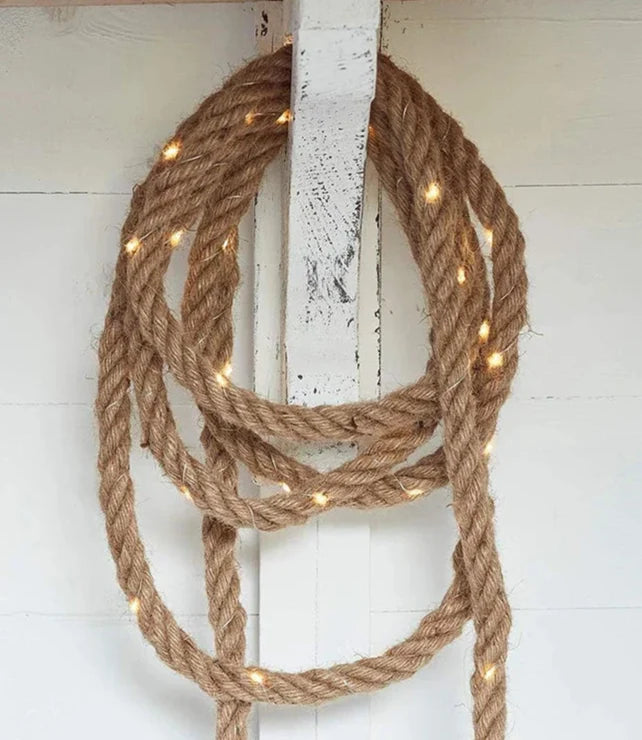 String Lights Hemp Rope Warm White LED