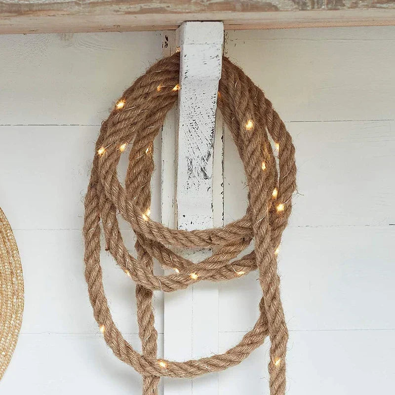 String Lights Hemp Rope Warm White LED