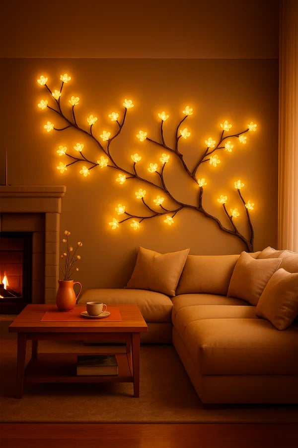 String Lights LED Floral Vine Low-Heat Warm Glow