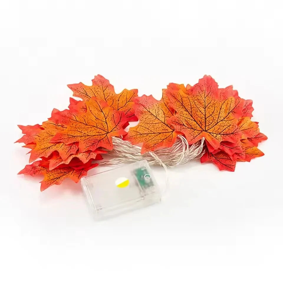 String Lights Maple Leaf Warm Amber USB Or Battery