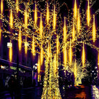 String Lights Solar 360 Degree Meteor Shower Weather-Resistant