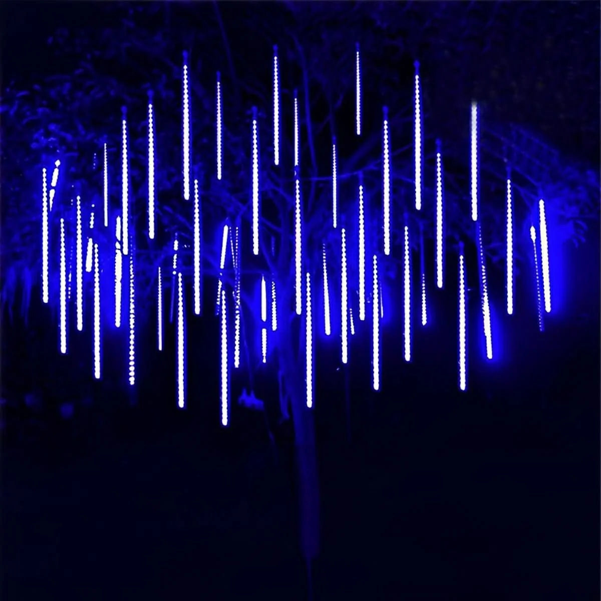 String Lights Solar 360 Degree Meteor Shower Weather-Resistant
