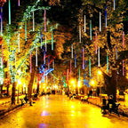 String Lights Solar 360 Degree Meteor Shower Weather-Resistant