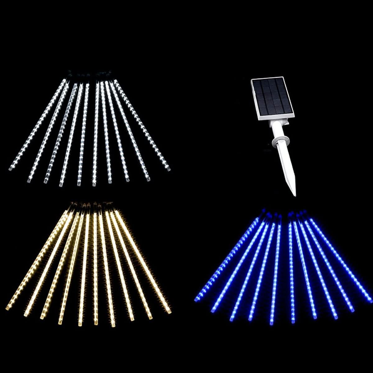 String Lights Solar 360 Degree Meteor Shower Weather-Resistant