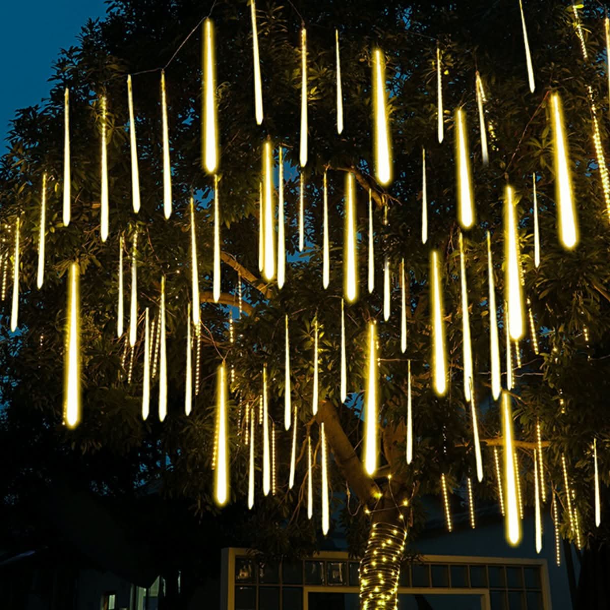 String Lights Solar 360 Degree Meteor Shower Weather-Resistant