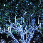 String Lights Solar 360 Degree Meteor Shower Weather-Resistant