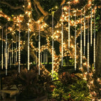 String Lights Solar 360 Degree Meteor Shower Weather-Resistant