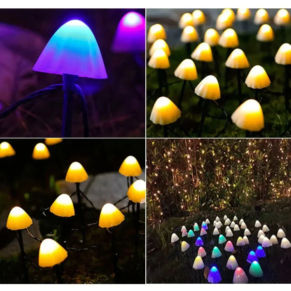 String Lights Solar Mushroom LED Waterproof