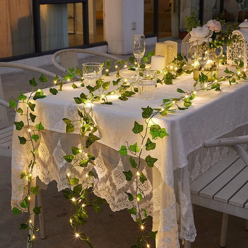 String Lights Solar-Powered Dusk-to-Dawn Realistic Ivy