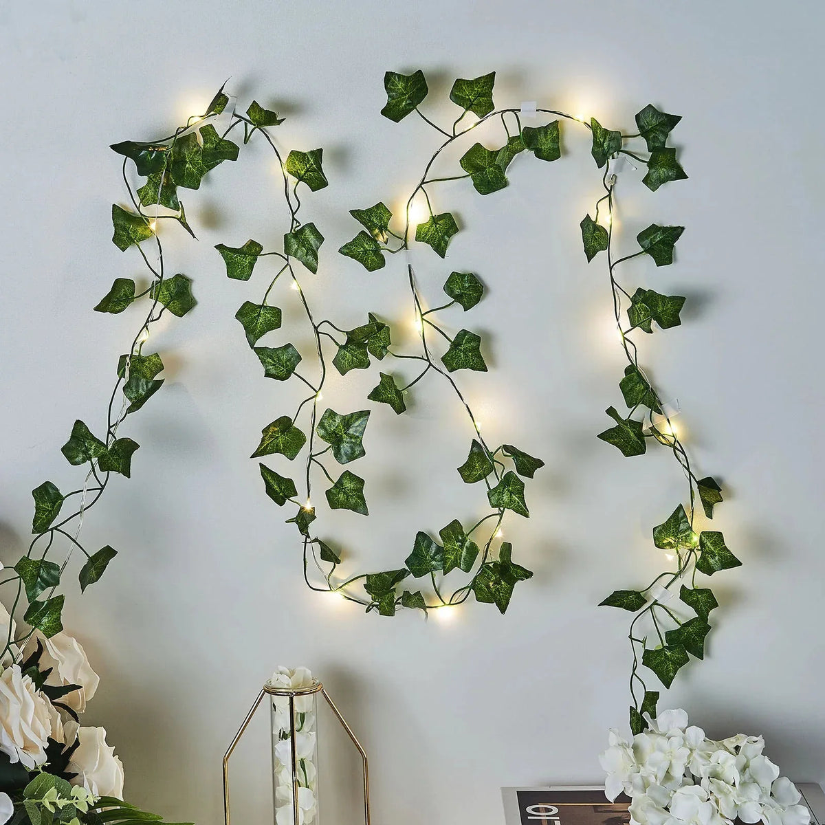 String Lights Solar-Powered Dusk-to-Dawn Realistic Ivy