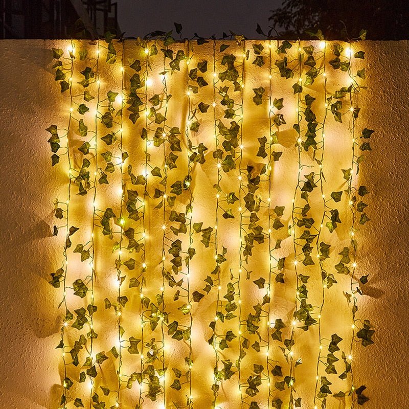 String Lights Solar-Powered Dusk-to-Dawn Realistic Ivy