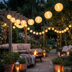 String Lights Solar-Powered Fabric Shade IP44