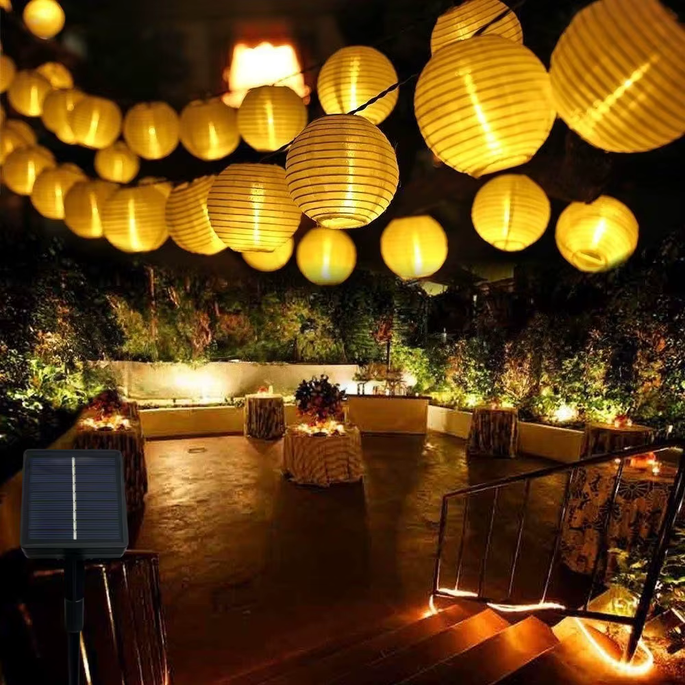 String Lights Solar-Powered Fabric Shade IP44
