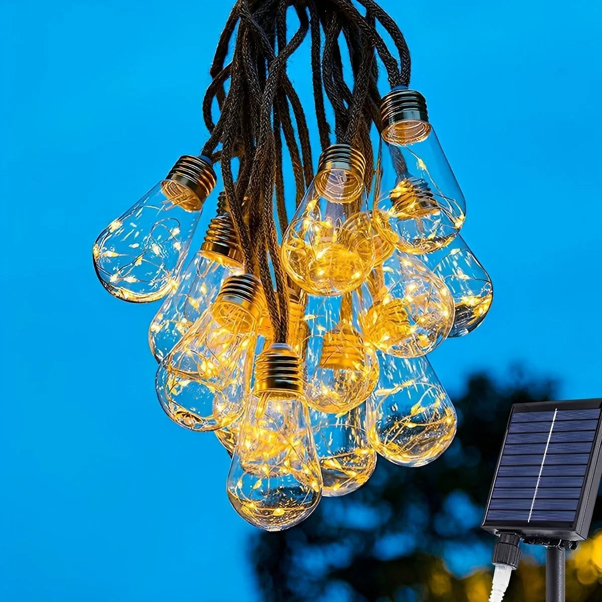 String Lights Solar Retro Filament IP65 Waterproof