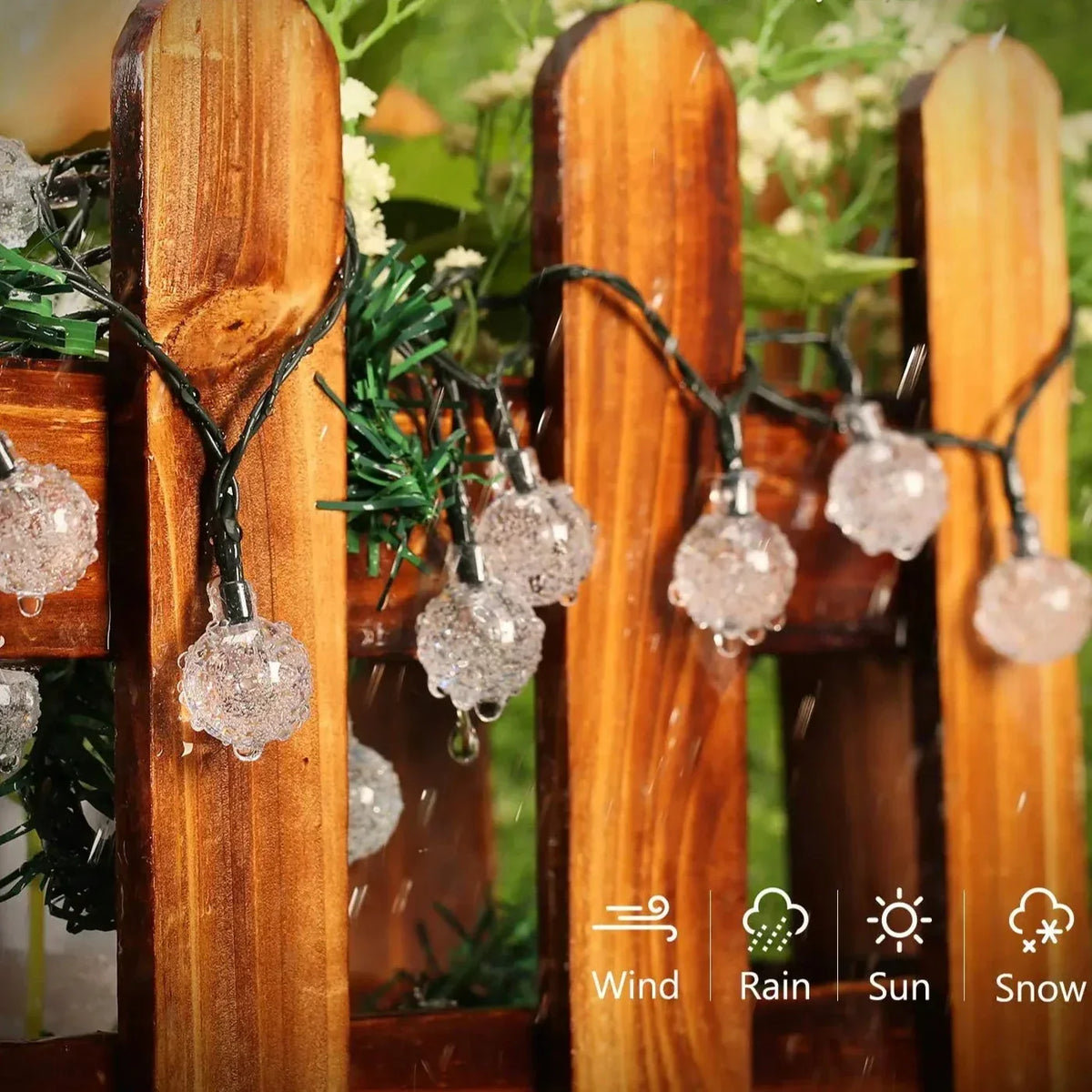 String Lights Solar Twinkle 10m Waterproof