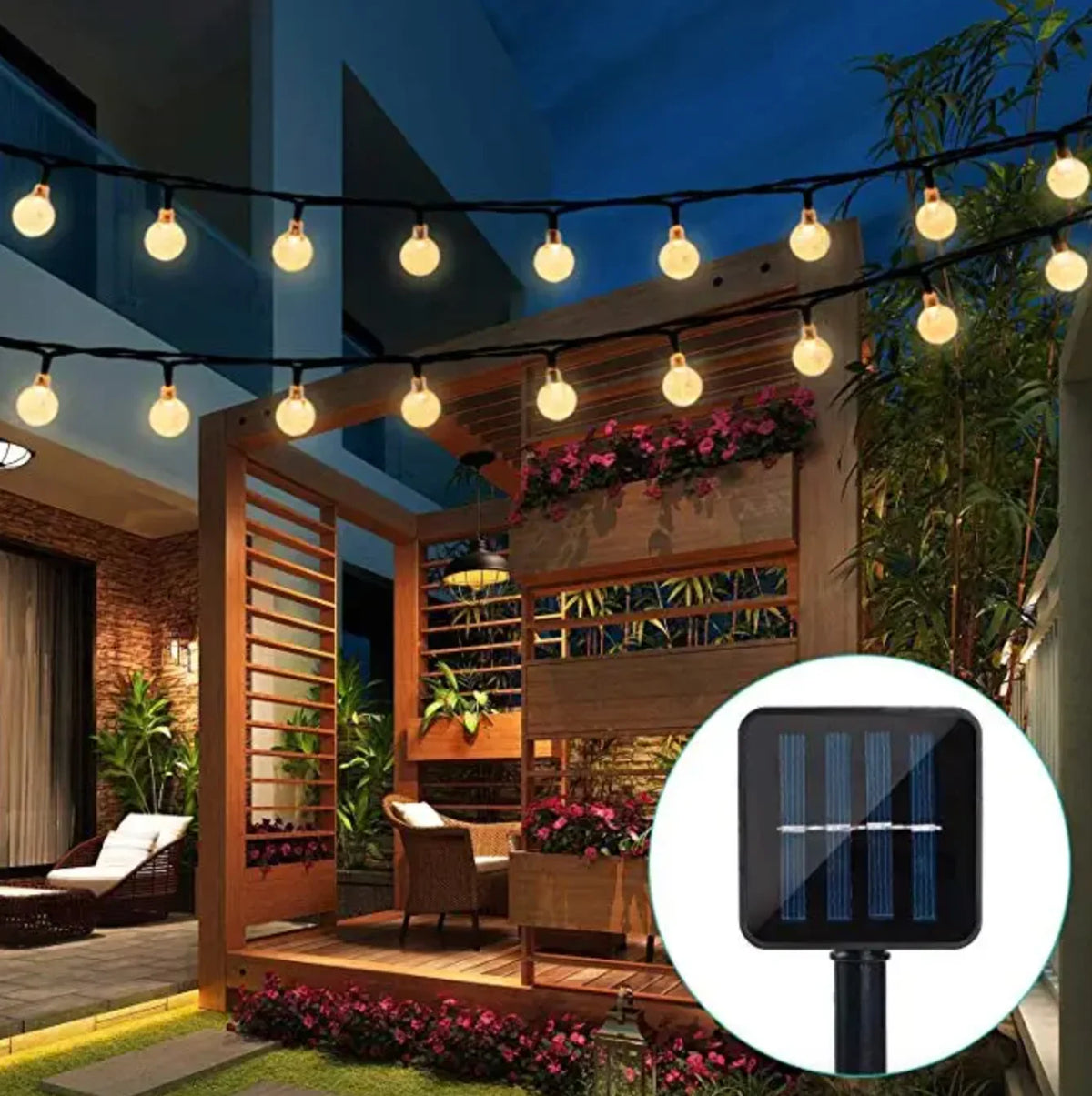 String Lights Solar Twinkle 10m Waterproof