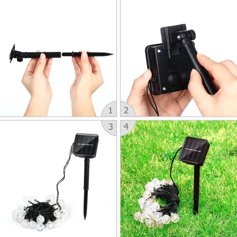 String Lights Solar Twinkle 10m Waterproof
