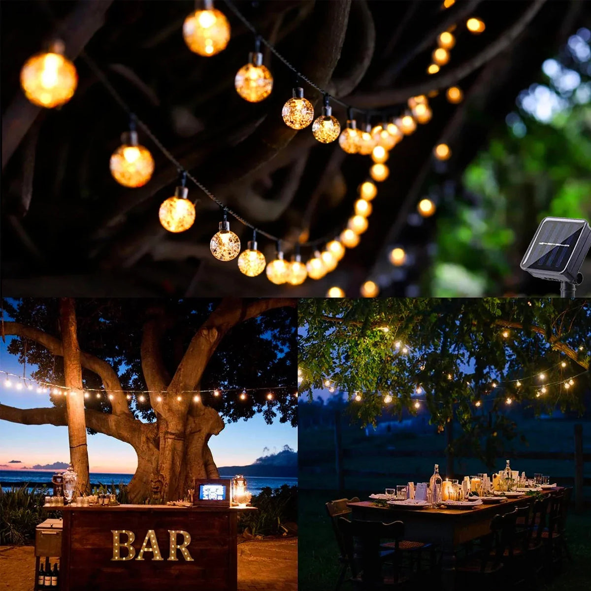 String Lights Solar Twinkle 10m Waterproof