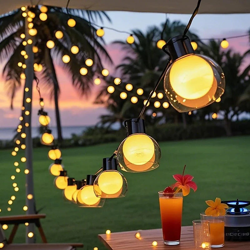 String Lights Solar & USB Remote Control 8 Modes