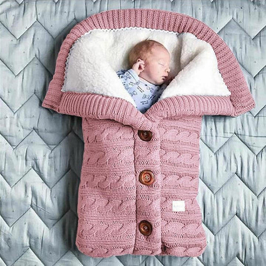 Stroller Blanket Swedish Fleece-Lined Knitted Linen