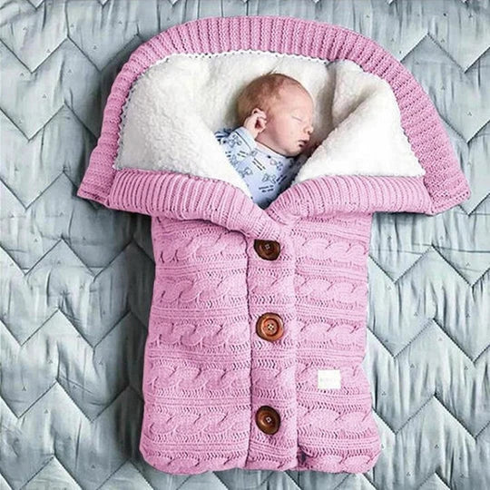 Stroller Blanket Swedish Fleece-Lined Knitted Linen
