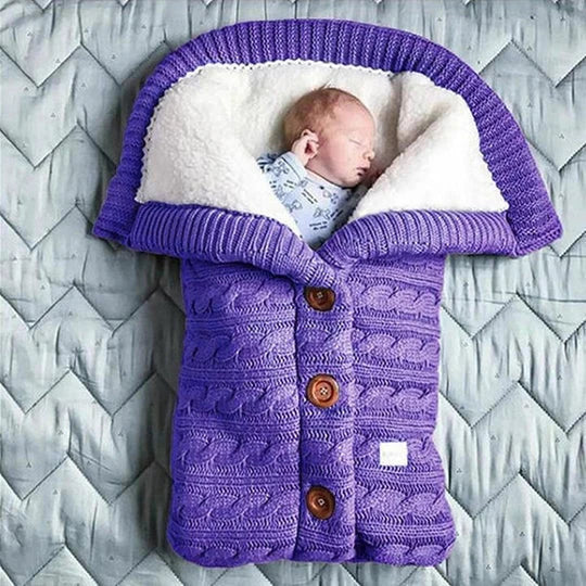 Stroller Blanket Swedish Fleece-Lined Knitted Linen