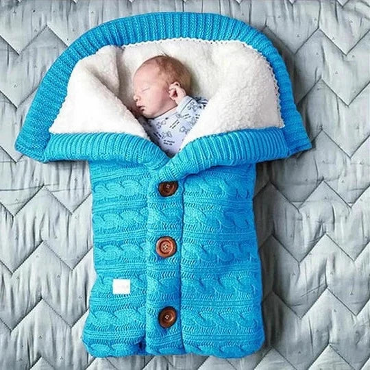 Stroller Blanket Swedish Fleece-Lined Knitted Linen