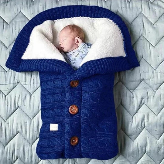 Stroller Blanket Swedish Fleece-Lined Knitted Linen