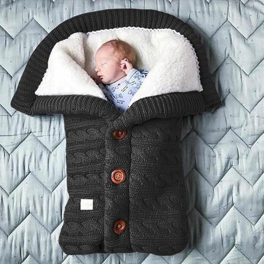 Stroller Blanket Swedish Fleece-Lined Knitted Linen