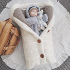 Stroller Blanket Swedish Fleece-Lined Knitted Linen