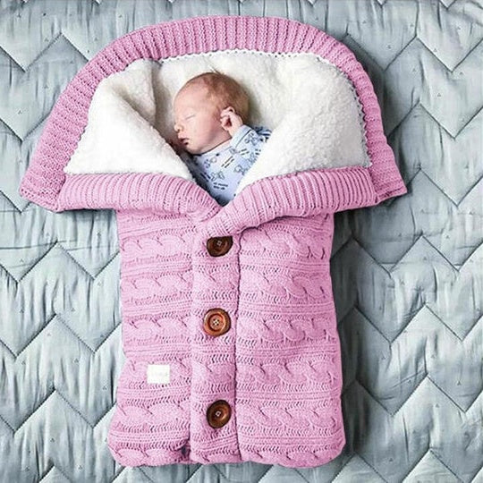 Stroller Blanket Swedish Fleece-Lined Knitted Linen