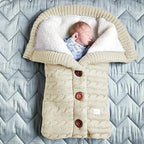 Stroller Blanket Swedish Fleece-Lined Knitted Linen