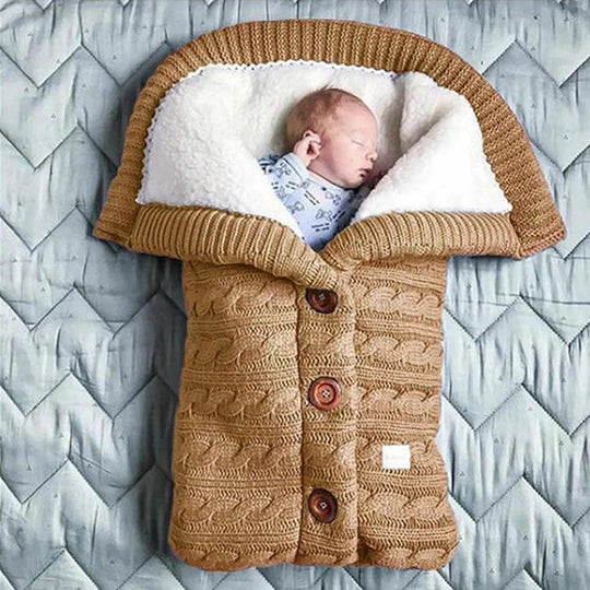 Stroller Blanket Swedish Fleece-Lined Knitted Linen