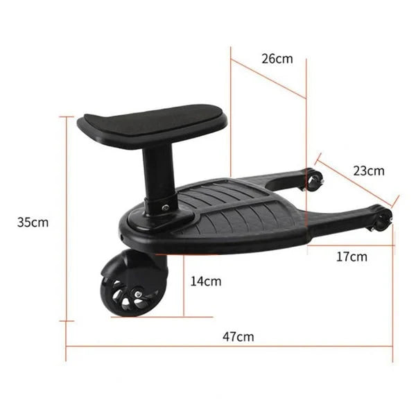 Stroller Board Tool Free Quick Connector & 360 Degree Swivel