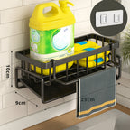 Strong Adhesive Rust-Proof Carbon Steel Wall-Mounted Sponge & Towel Rack (Open-Base)