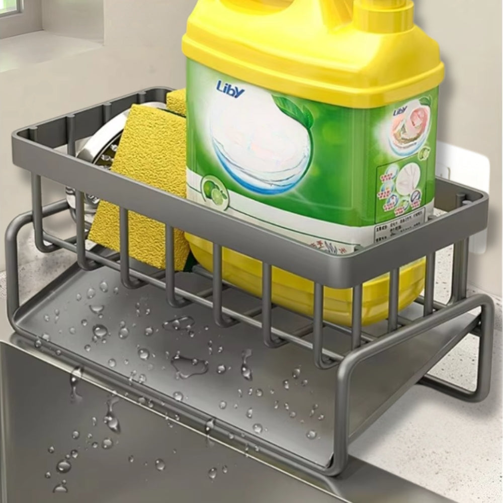 Strong Adhesive Rust-Proof Carbon Steel Wall-Mounted Sponge & Towel Rack (Open-Base)