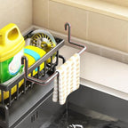 Strong Adhesive Rust-Proof Carbon Steel Wall-Mounted Sponge & Towel Rack (Open-Base)