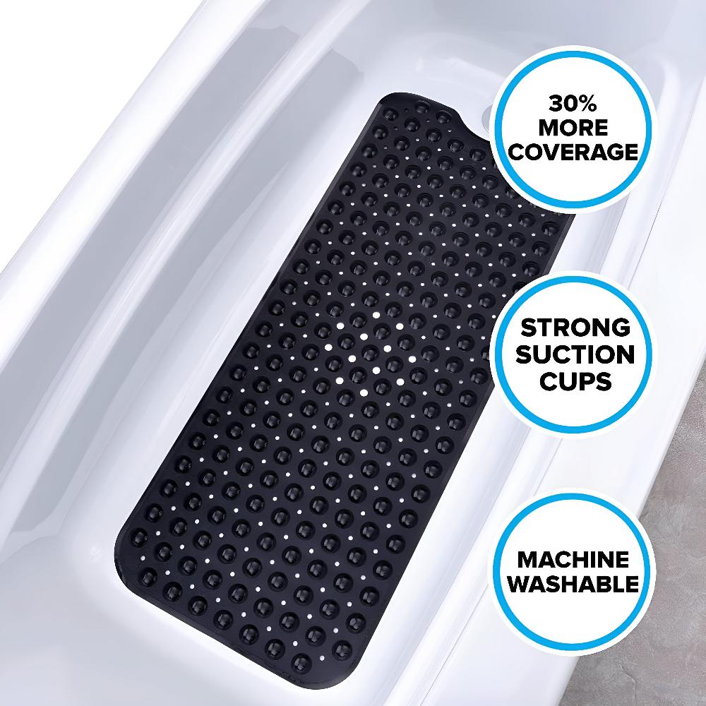Strong-Suction Quick-Draining Bathtub Mat (39" x 16")