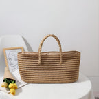 Structured Handwoven Straw Tote Bag (With Drawstring Pouch)